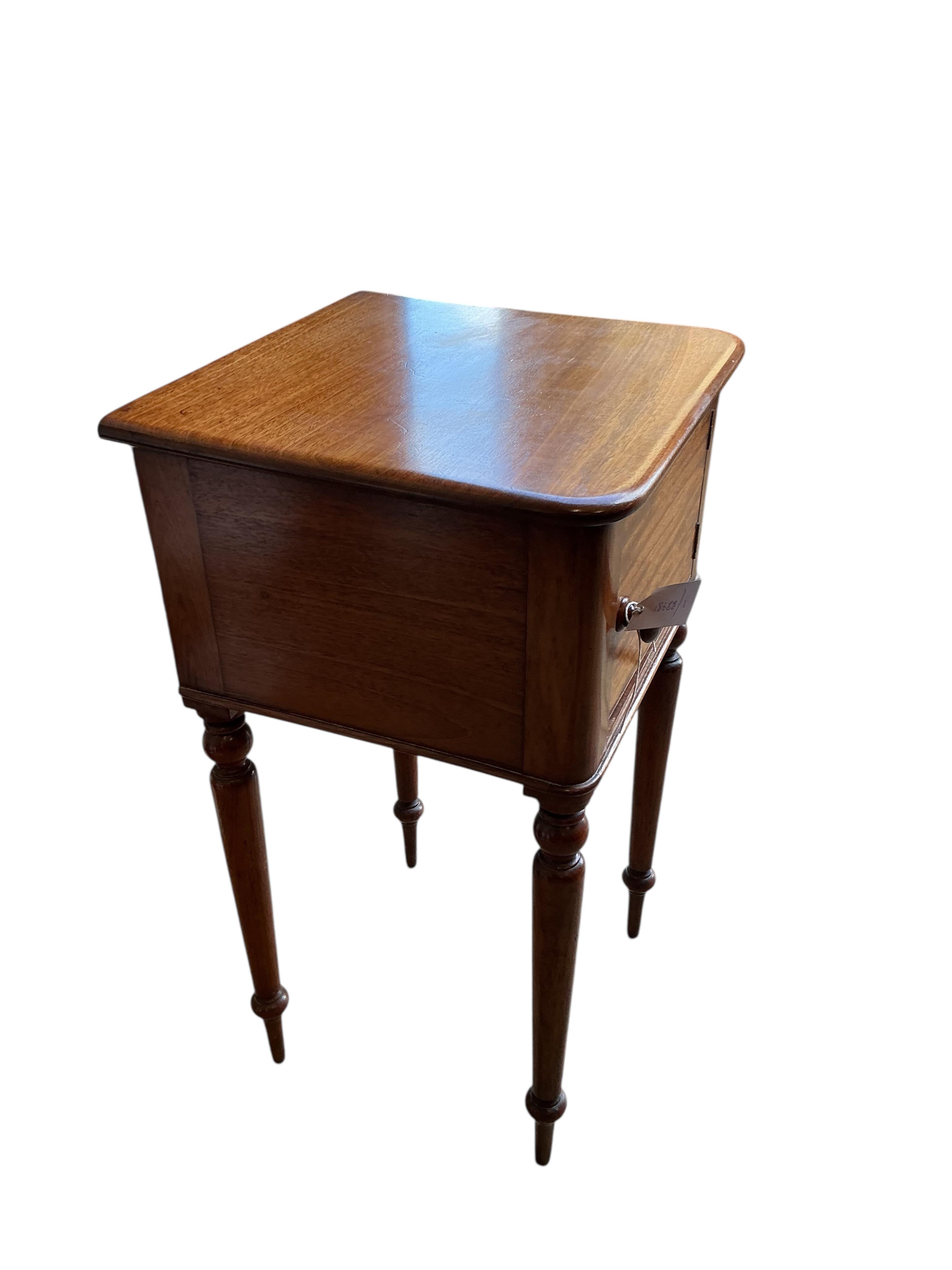 A Victorian mahogany bedside cabinet, width 42cm, depth 40cm, height 74cm